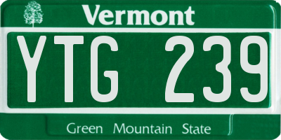 VT license plate YTG239
