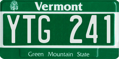 VT license plate YTG241