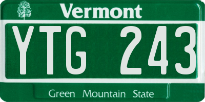 VT license plate YTG243