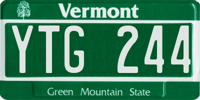 VT license plate YTG244