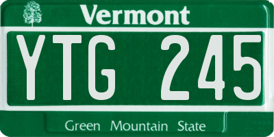 VT license plate YTG245