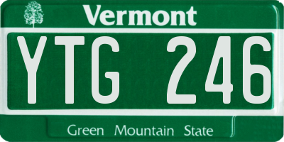 VT license plate YTG246