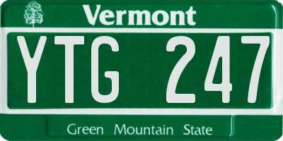 VT license plate YTG247