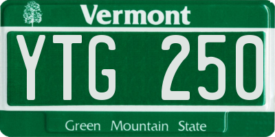 VT license plate YTG250