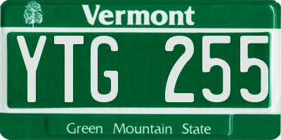 VT license plate YTG255