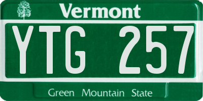 VT license plate YTG257