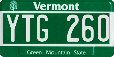 VT license plate YTG260