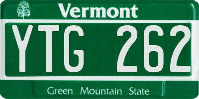 VT license plate YTG262
