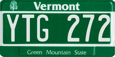 VT license plate YTG272