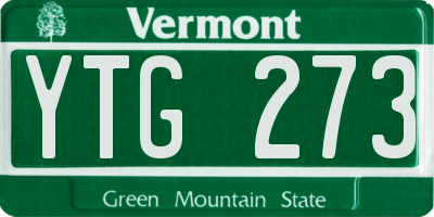 VT license plate YTG273
