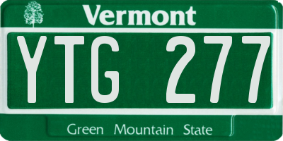 VT license plate YTG277