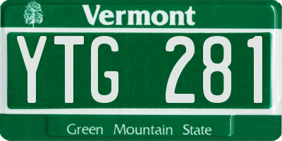 VT license plate YTG281