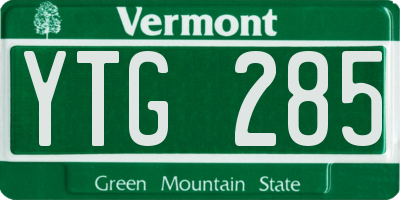 VT license plate YTG285