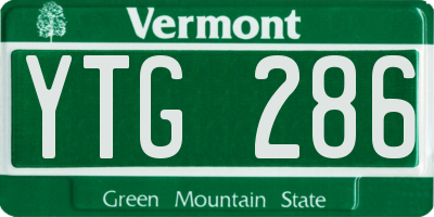 VT license plate YTG286