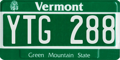 VT license plate YTG288