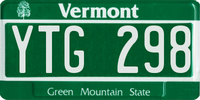 VT license plate YTG298