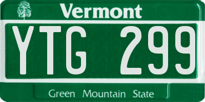VT license plate YTG299