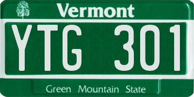 VT license plate YTG301
