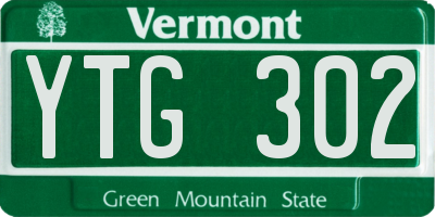 VT license plate YTG302