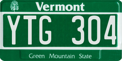 VT license plate YTG304