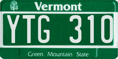 VT license plate YTG310