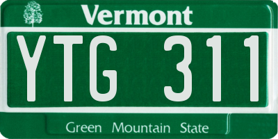 VT license plate YTG311