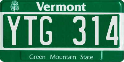 VT license plate YTG314