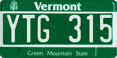 VT license plate YTG315
