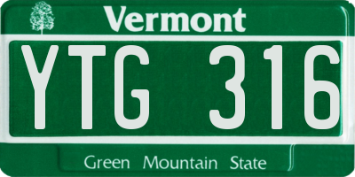 VT license plate YTG316