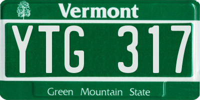 VT license plate YTG317