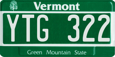 VT license plate YTG322