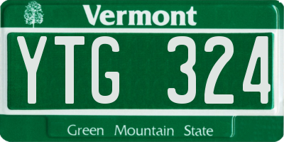 VT license plate YTG324