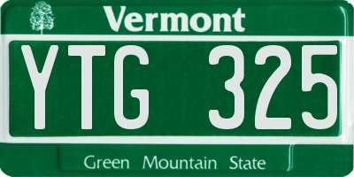 VT license plate YTG325