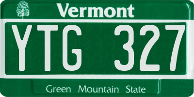 VT license plate YTG327