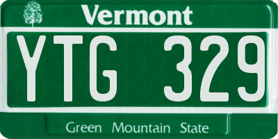 VT license plate YTG329