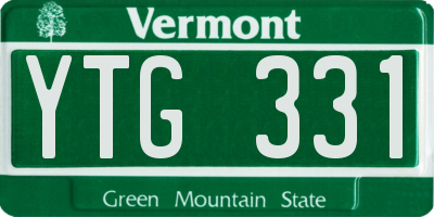 VT license plate YTG331