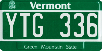 VT license plate YTG336