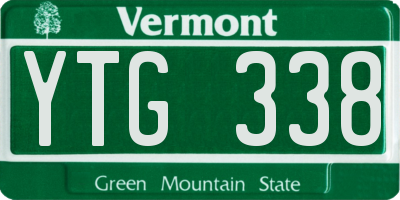 VT license plate YTG338