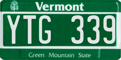 VT license plate YTG339