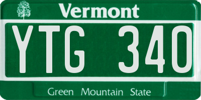 VT license plate YTG340