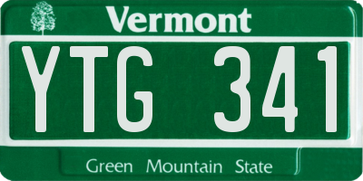 VT license plate YTG341