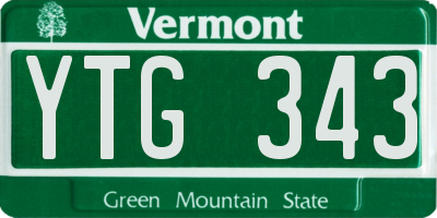 VT license plate YTG343