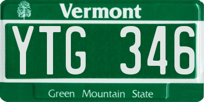 VT license plate YTG346