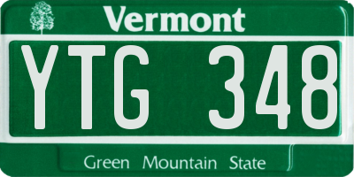 VT license plate YTG348