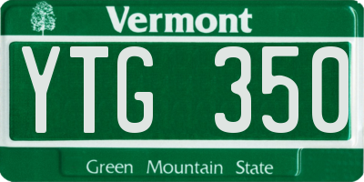 VT license plate YTG350