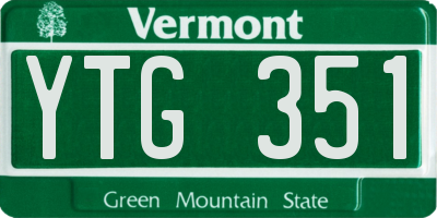 VT license plate YTG351