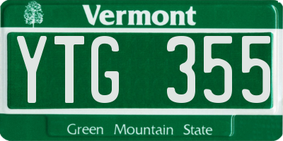 VT license plate YTG355
