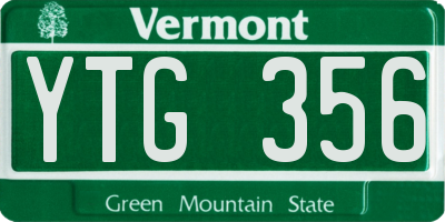 VT license plate YTG356