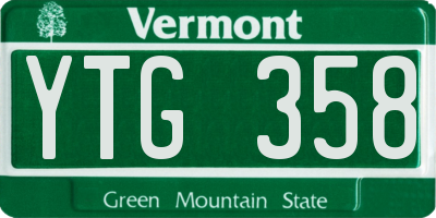 VT license plate YTG358