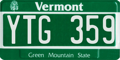 VT license plate YTG359